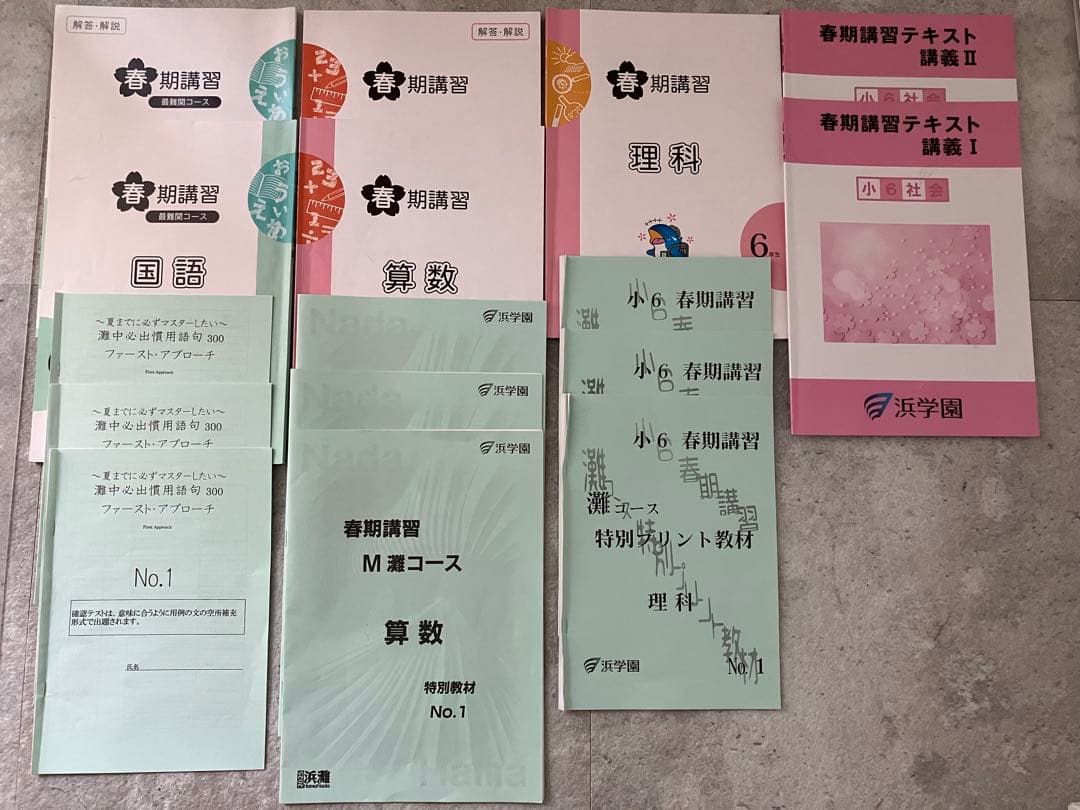 浜学園 6年春期講習 M灘 国理算＋社テキストセット 2026春受験 - メルカリ